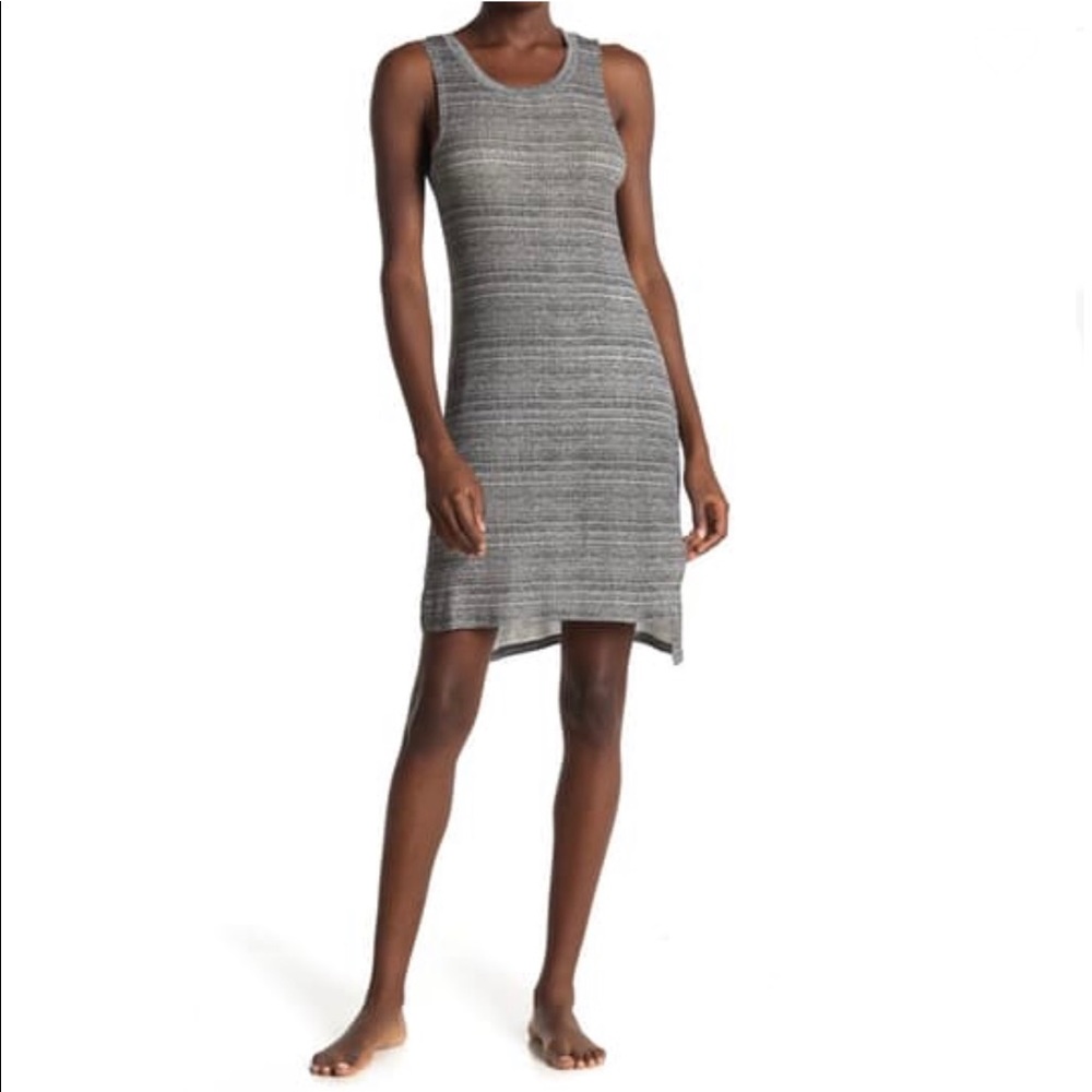 Honeydew Intimates Grey Stripe Serenity Sleeveless Sleep Dress Size Large